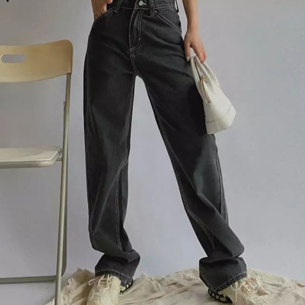 High Waist Baggy Skater Jeans Straight Wide Leg